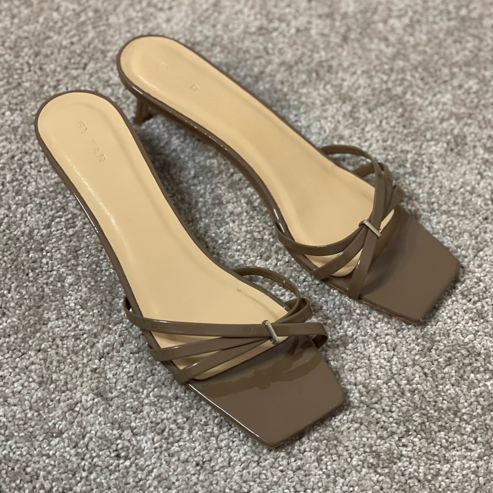 BY FAR Brown Strappy Heels